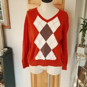 ST. JOHN'S BAY 100% COTTON PULLOVER SWEATER PETITE LARGE